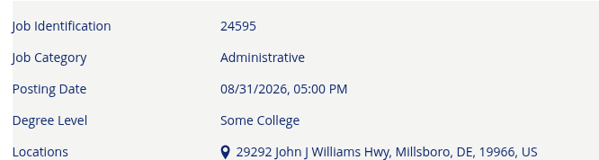 The same role on the employer's own site, giving a posting date of 08/31/2026 at 5:00 PM